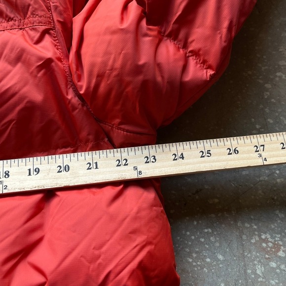 LL Bean Mens Red Orange Insulated Puffer Jacket Goose Down Winter Outdoor Size M - Picture 5 of 6
